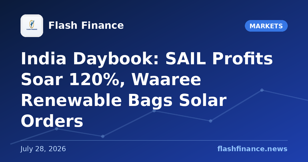 🇮🇳 India Daybook: SAIL Profits Soar 120%, Waaree Renewable Bags Solar Orders
