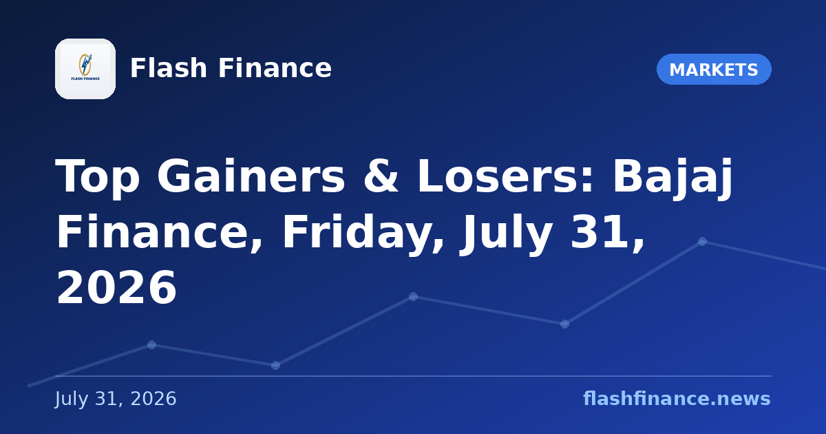 Top Gainers & Losers: Bajaj Finance, Friday, July 31, 2026