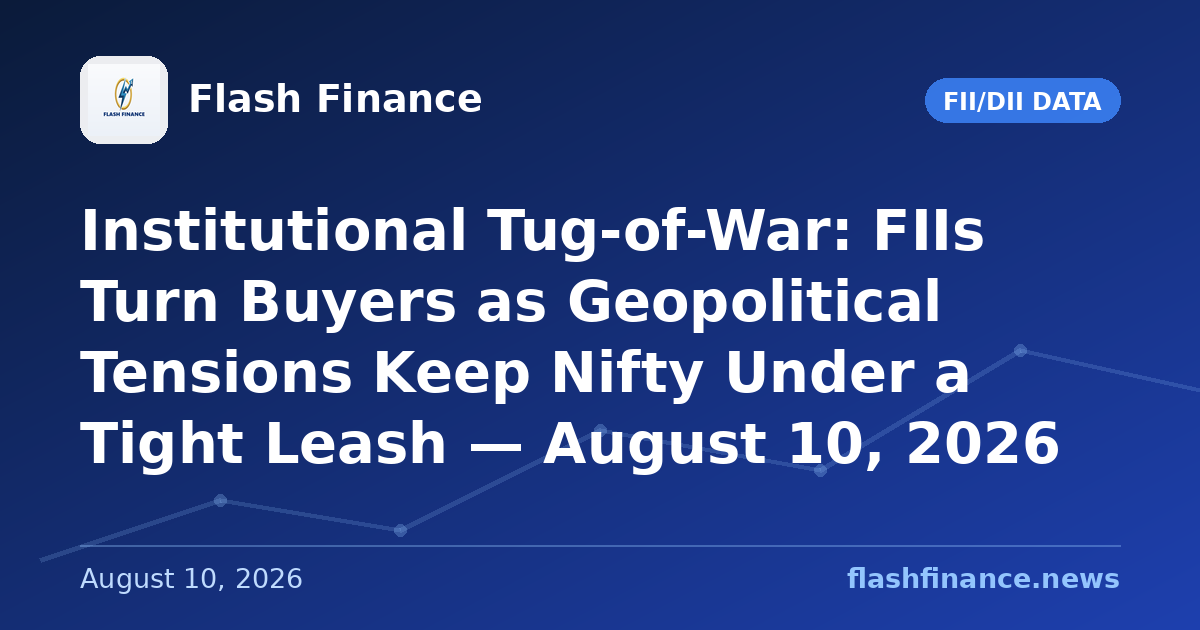 Institutional Tug-of-War: FIIs Turn Buyers as Geopolitical Tensions Keep Nifty Under a Tight Leash — August 10, 2026
