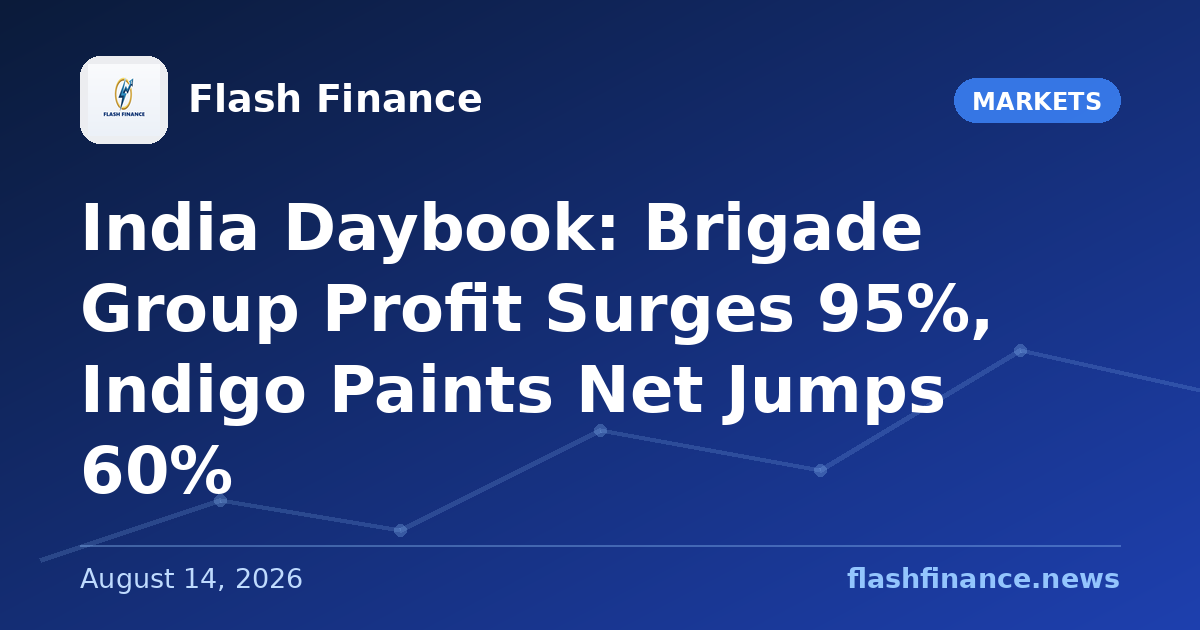 🇮🇳 India Daybook: Brigade Group Profit Surges 95%, Indigo Paints Net Jumps 60%