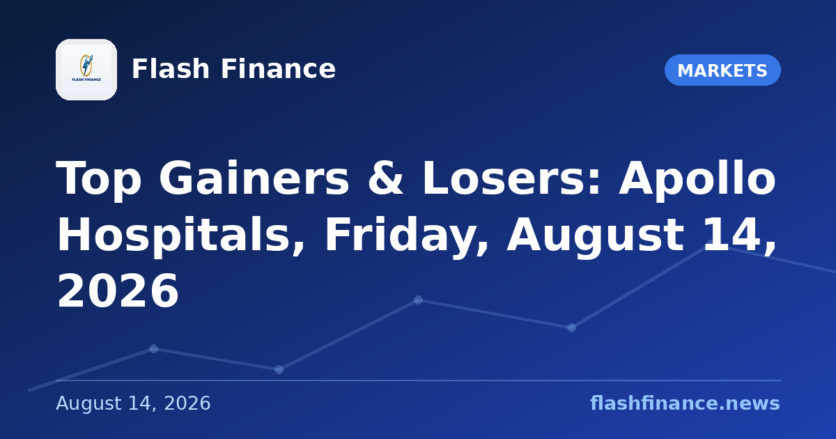 Top Gainers & Losers: Apollo Hospitals, Friday, August 14, 2026