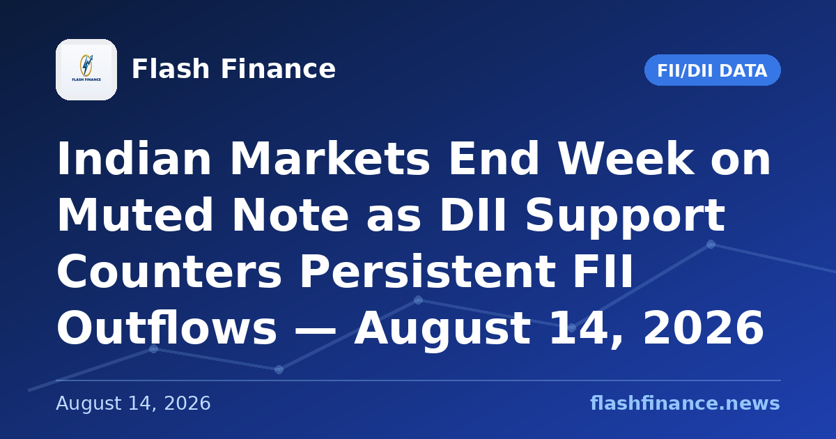 Indian Markets End Week on Muted Note as DII Support Counters Persistent FII Outflows — August 14, 2026