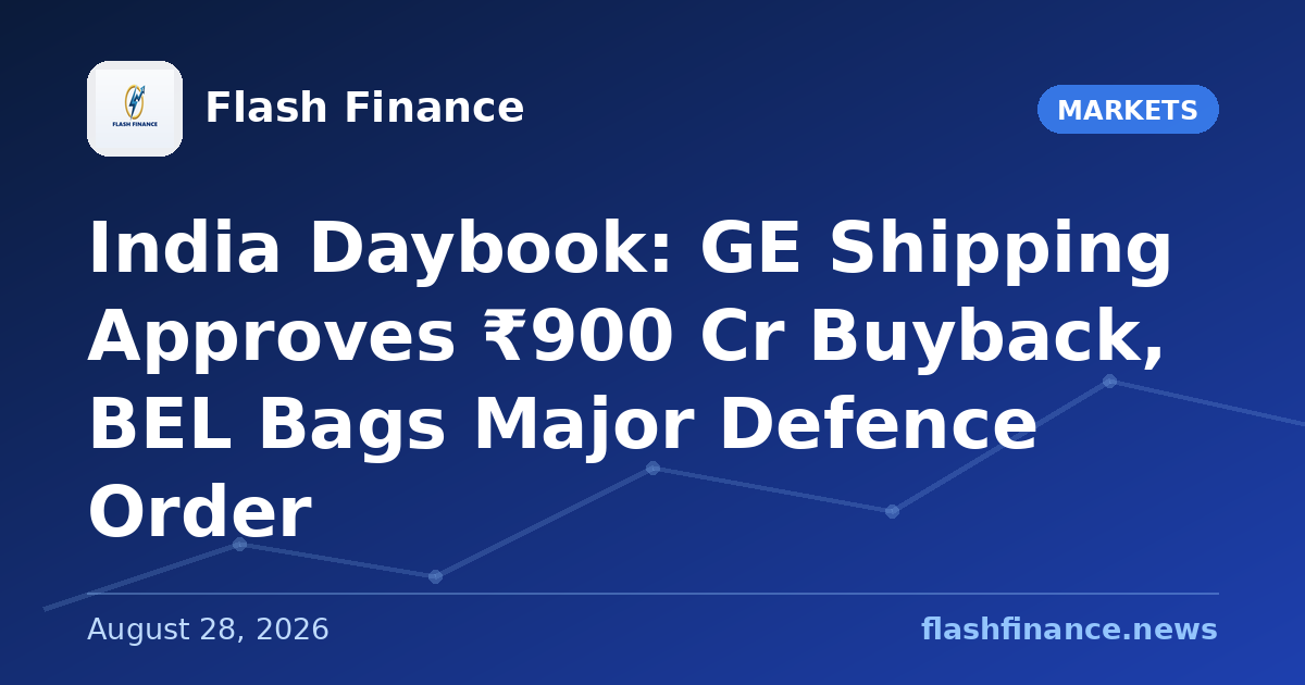 🇮🇳 India Daybook: GE Shipping Approves ₹900 Cr Buyback, BEL Bags Major Defence Order