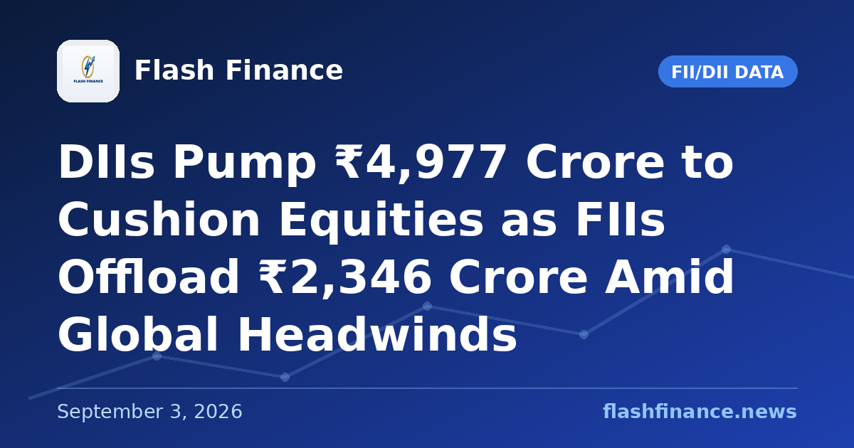 DIIs Pump ₹4,977 Crore to Cushion Equities as FIIs Offload ₹2,346 Crore Amid Global Headwinds