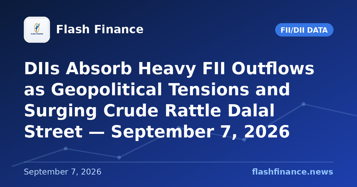 DIIs Absorb Heavy FII Outflows as Geopolitical Tensions and Surging Crude Rattle Dalal Street — September 7, 2026