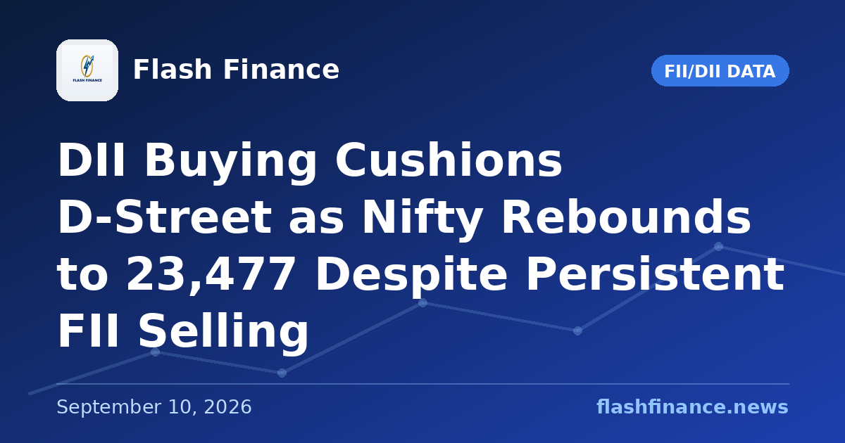 DII Buying Cushions D-Street as Nifty Rebounds to 23,477 Despite Persistent FII Selling