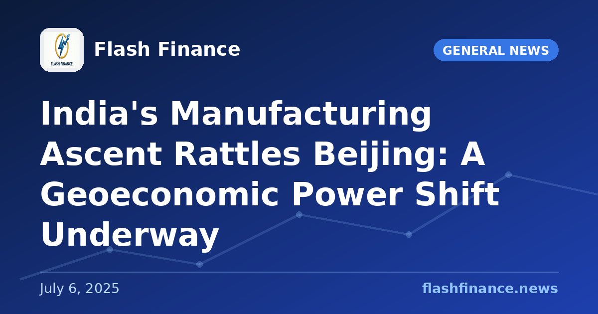 India's Manufacturing Ascent Rattles Beijing: A Geoeconomic Power Shift Underway