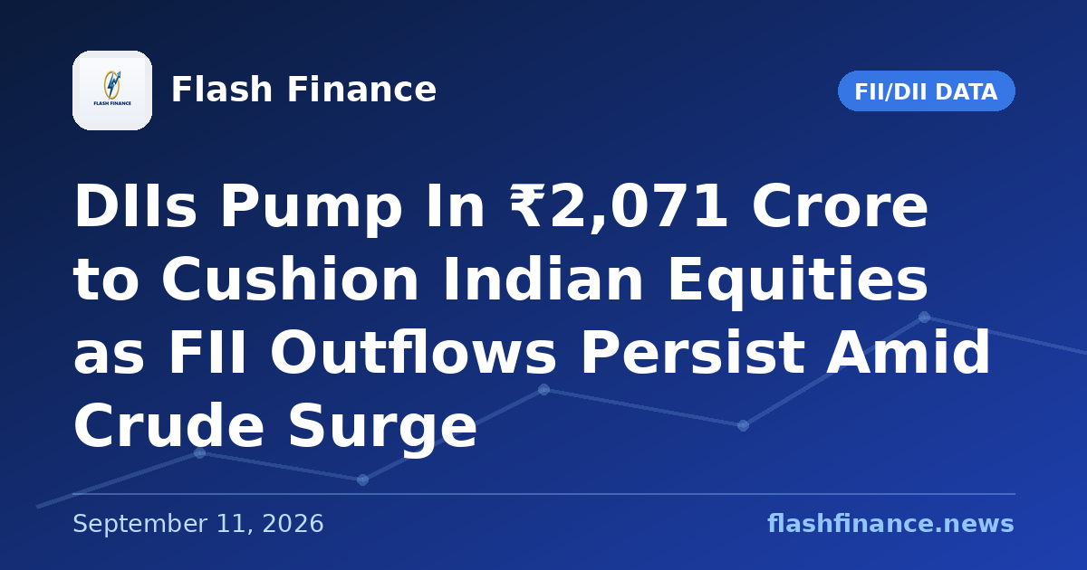 DIIs Pump In ₹2,071 Crore to Cushion Indian Equities as FII Outflows Persist Amid Crude Surge