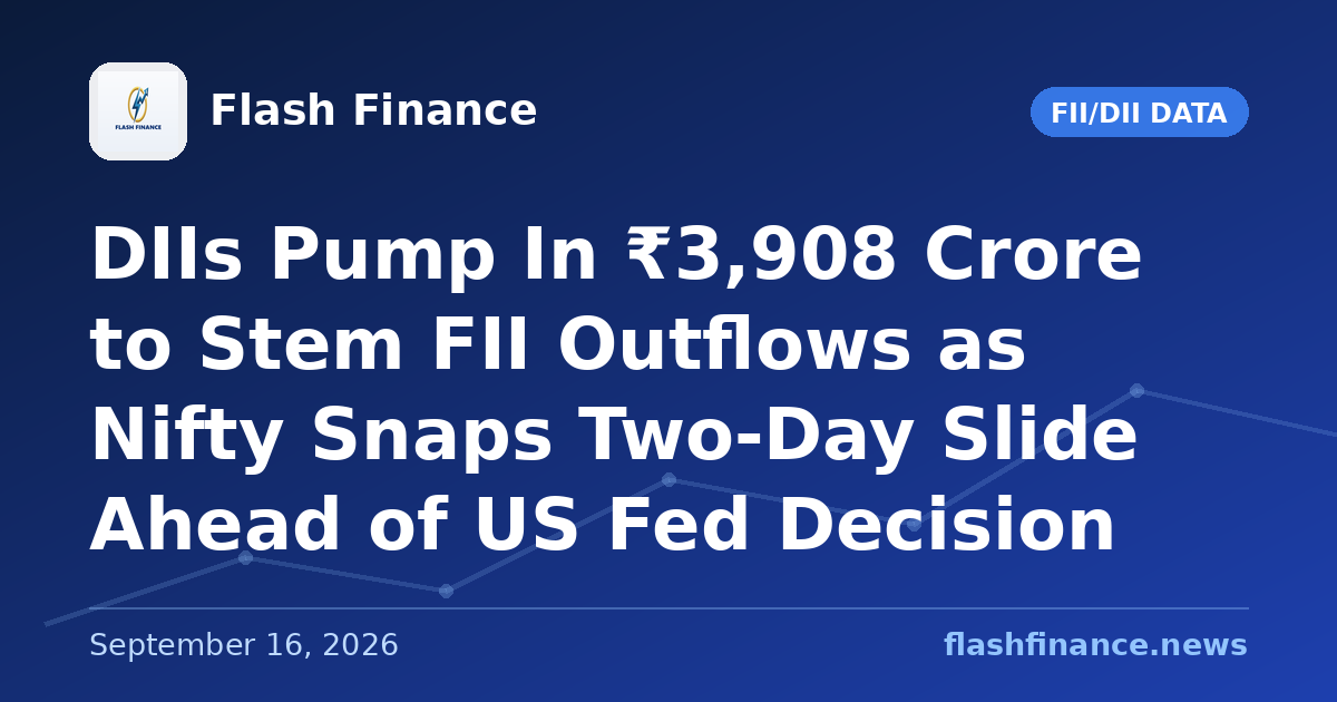 DIIs Pump In ₹3,908 Crore to Stem FII Outflows as Nifty Snaps Two-Day Slide Ahead of US Fed Decision