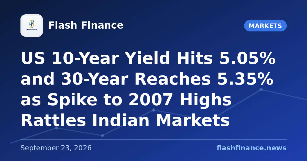 US 10-Year Yield Hits 5.05% and 30-Year Reaches 5.35% as Spike to 2007 Highs Rattles Indian Markets