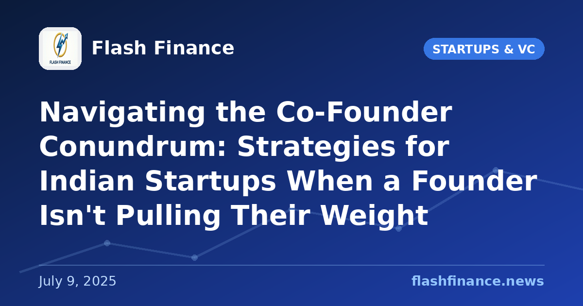 Navigating the Co-Founder Conundrum: Strategies for Indian Startups When a Founder Isn't Pulling Their Weight