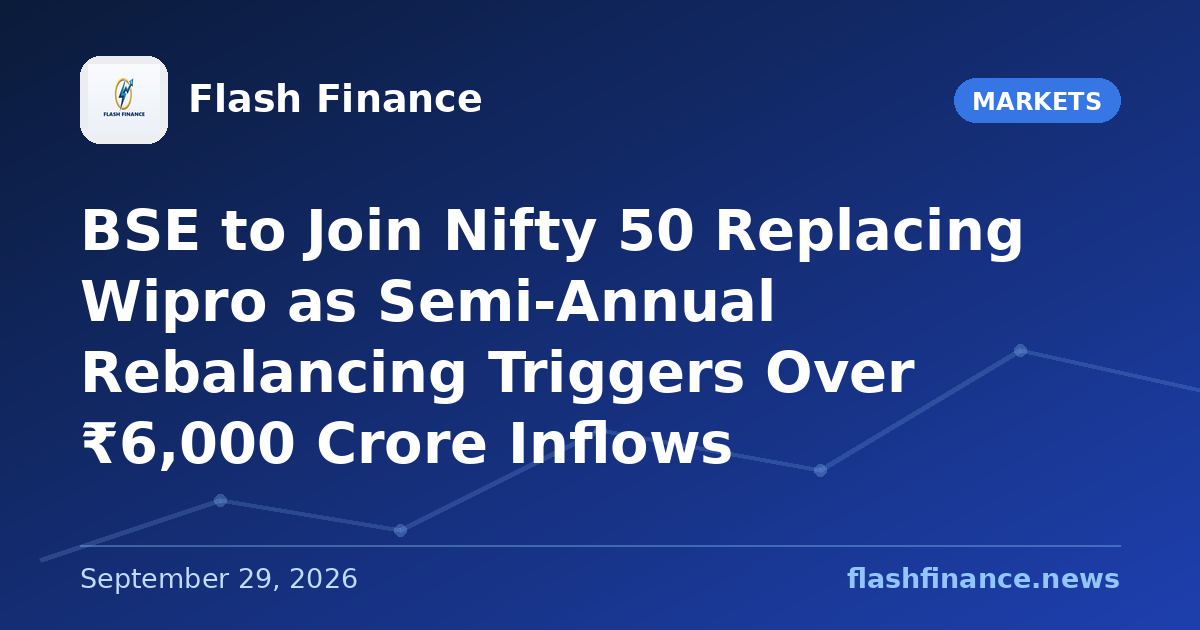 BSE to Join Nifty 50 Replacing Wipro as Semi-Annual Rebalancing Triggers Over ₹6,000 Crore Inflows