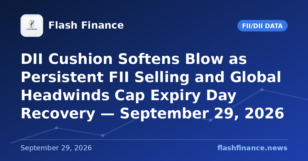 DII Cushion Softens Blow as Persistent FII Selling and Global Headwinds Cap Expiry Day Recovery — September 29, 2026