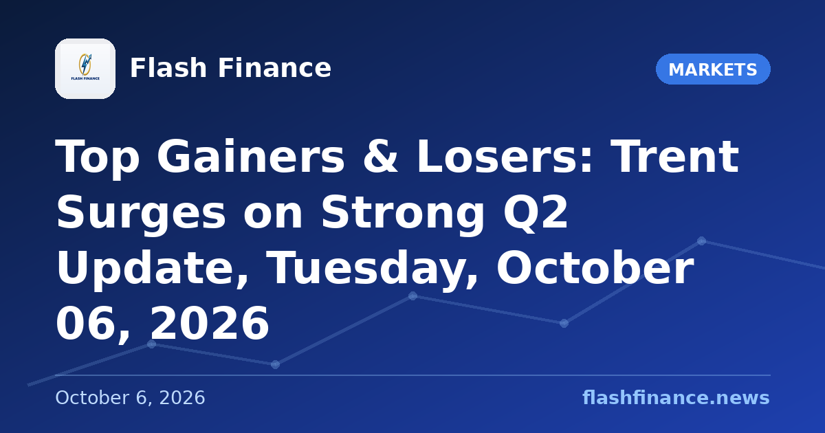 Top Gainers & Losers: Trent Surges on Strong Q2 Update, Tuesday, October 06, 2026