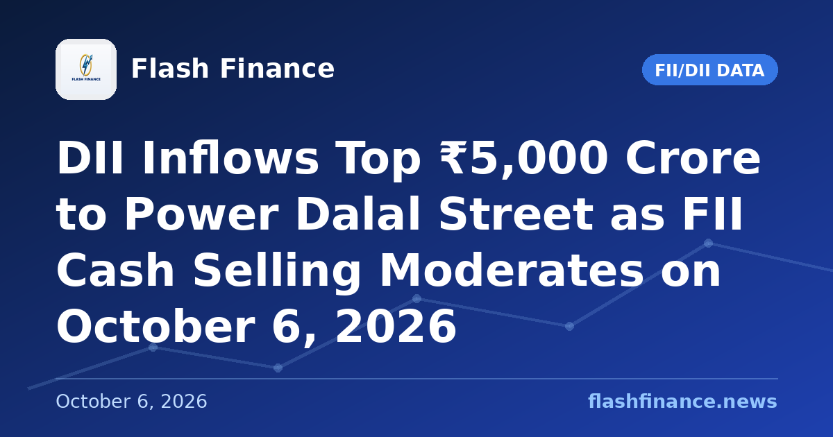 DII Inflows Top ₹5,000 Crore to Power Dalal Street as FII Cash Selling Moderates on October 6, 2026