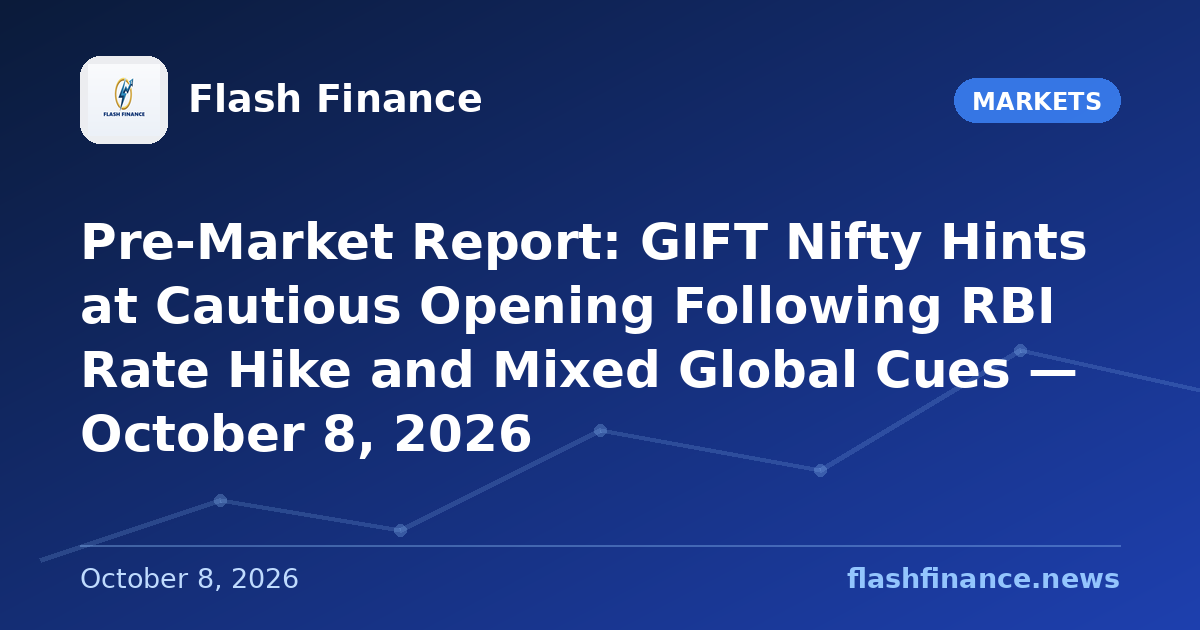Pre-Market Report: GIFT Nifty Hints at Cautious Opening Following RBI Rate Hike and Mixed Global Cues — October 8, 2026
