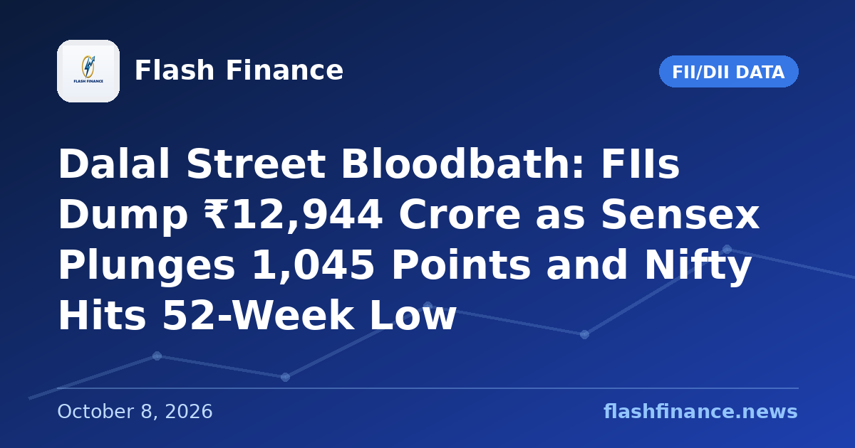 Dalal Street Bloodbath: FIIs Dump ₹12,944 Crore as Sensex Plunges 1,045 Points and Nifty Hits 52-Week Low