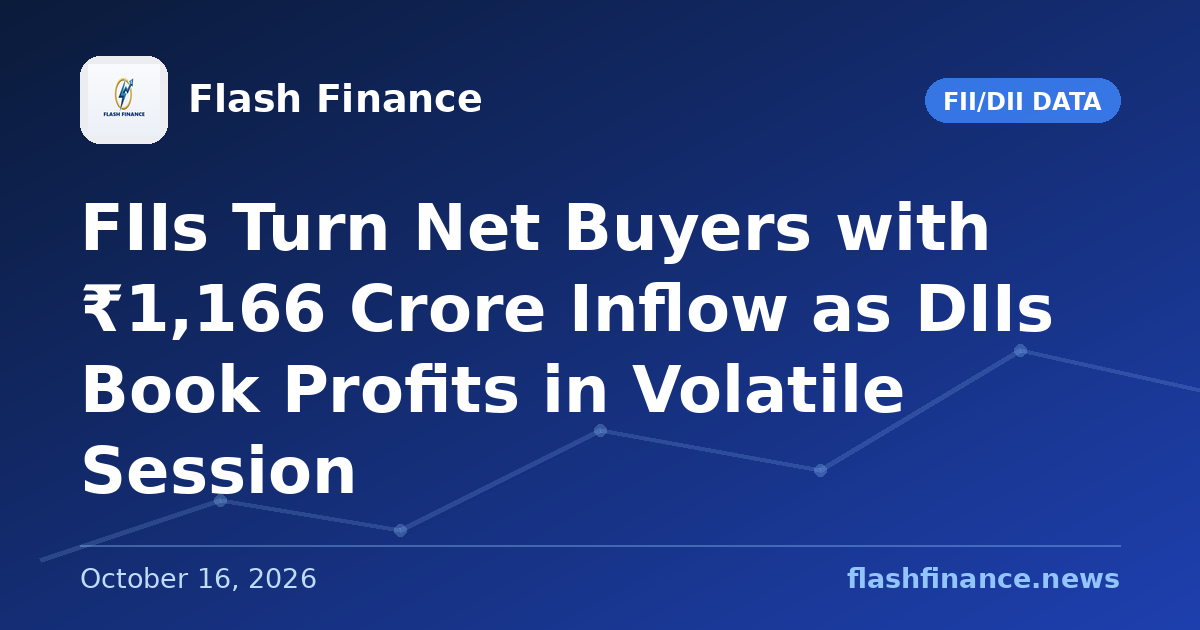 FIIs Turn Net Buyers with ₹1,166 Crore Inflow as DIIs Book Profits in Volatile Session