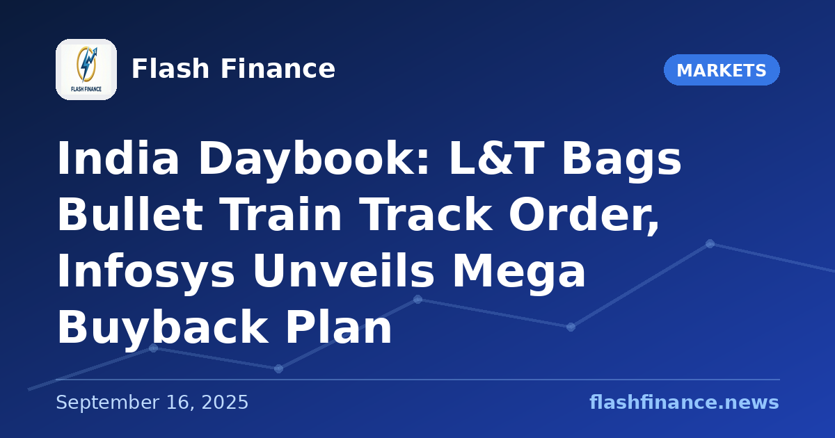 🇮🇳 India Daybook: L&T Bags Bullet Train Track Order, Infosys Unveils Mega Buyback Plan