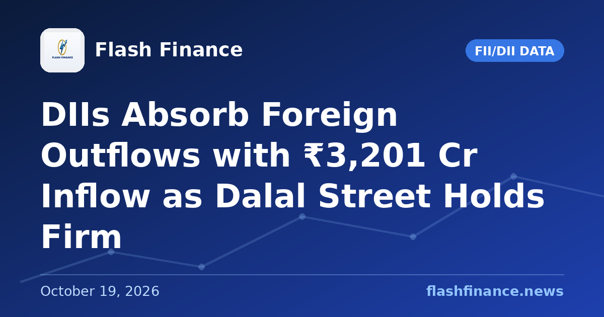 DIIs Absorb Foreign Outflows with ₹3,201 Cr Inflow as Dalal Street Holds Firm