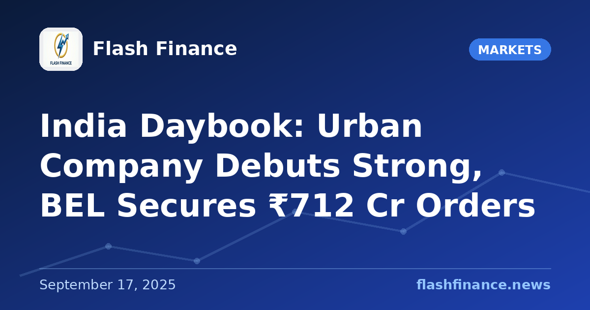 🇮🇳 India Daybook: Urban Company Debuts Strong, BEL Secures ₹712 Cr Orders