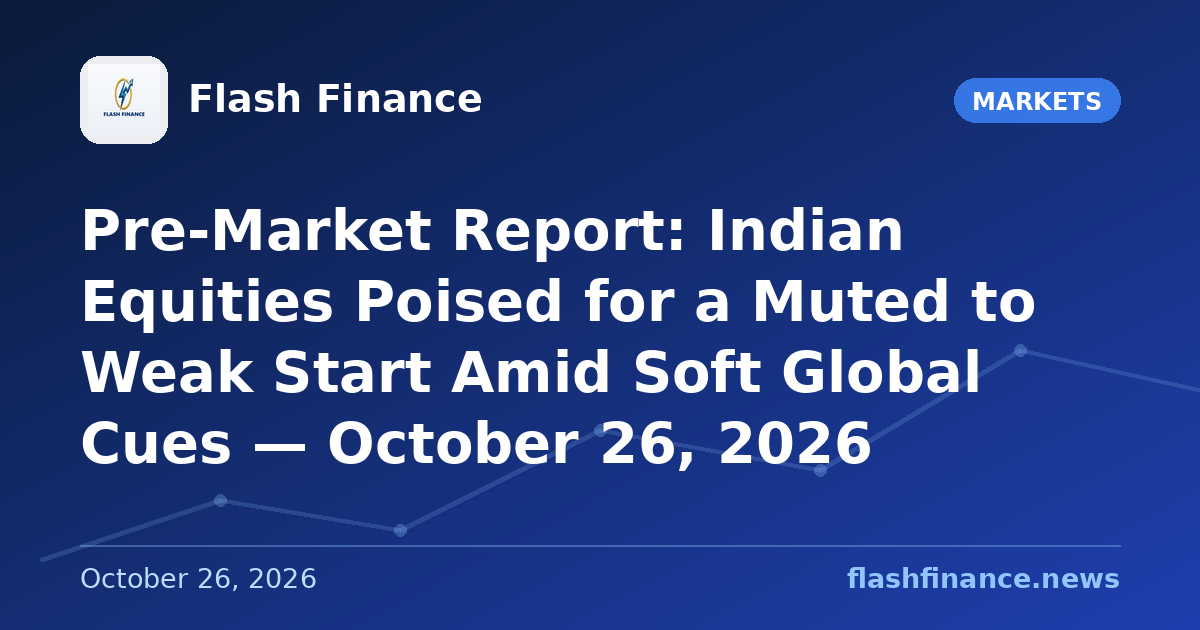 Pre-Market Report: Indian Equities Poised for a Muted to Weak Start Amid Soft Global Cues — October 26, 2026