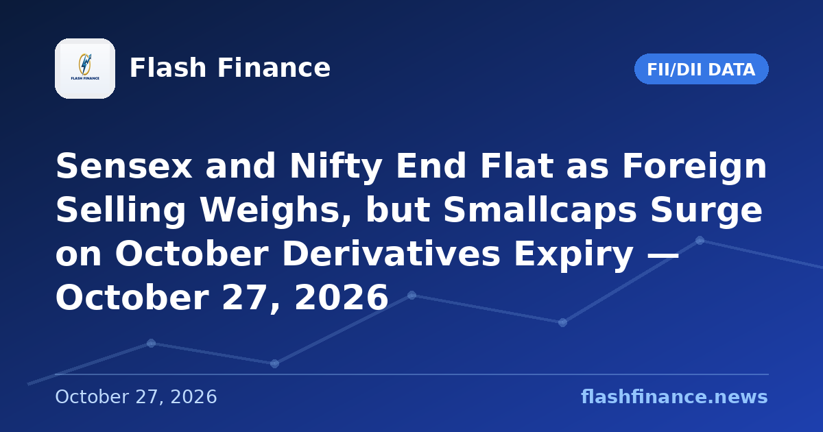 Sensex and Nifty End Flat as Foreign Selling Weighs, but Smallcaps Surge on October Derivatives Expiry — October 27, 2026