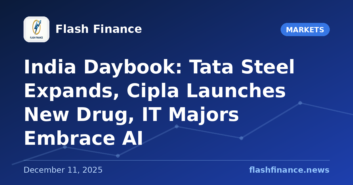 🇮🇳 India Daybook: Tata Steel Expands, Cipla Launches New Drug, IT Majors Embrace AI