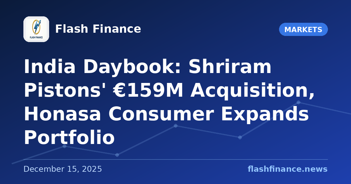 🇮🇳 India Daybook: Shriram Pistons' €159M Acquisition, Honasa Consumer Expands Portfolio