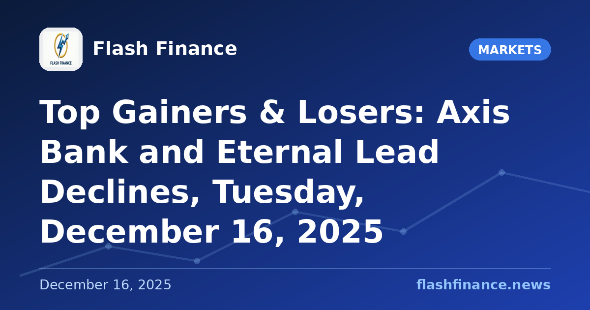 Top Gainers & Losers: Axis Bank and Eternal Lead Declines, Tuesday, December 16, 2025