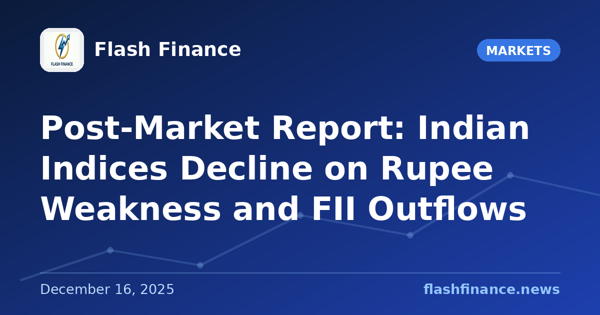 Post-Market Report: Indian Indices Decline on Rupee Weakness and FII Outflows
