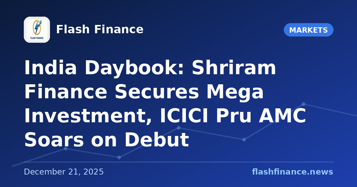 🇮🇳 India Daybook: Shriram Finance Secures Mega Investment, ICICI Pru AMC Soars on Debut