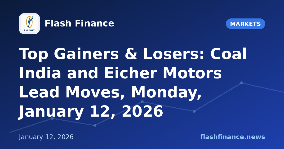 Top Gainers & Losers: Coal India and Eicher Motors Lead Moves, Monday, January 12, 2026