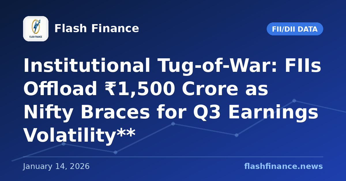 Institutional Tug-of-War: FIIs Offload ₹1,500 Crore as Nifty Braces for Q3 Earnings Volatility**
