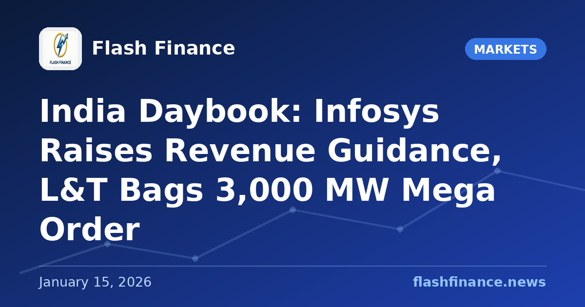 🇮🇳 India Daybook: Infosys Raises Revenue Guidance, L&T Bags 3,000 MW Mega Order
