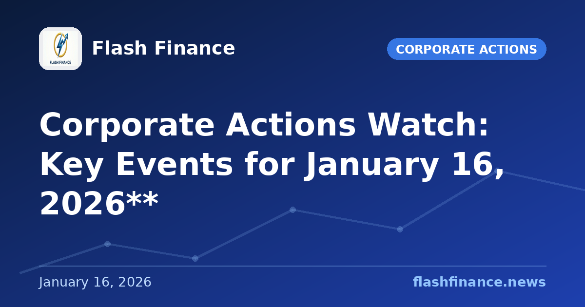Corporate Actions Watch: Key Events for January 16, 2026**