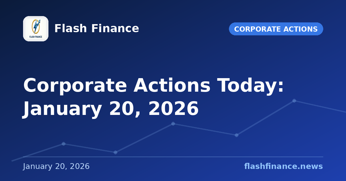 Corporate Actions Today: January 20, 2026