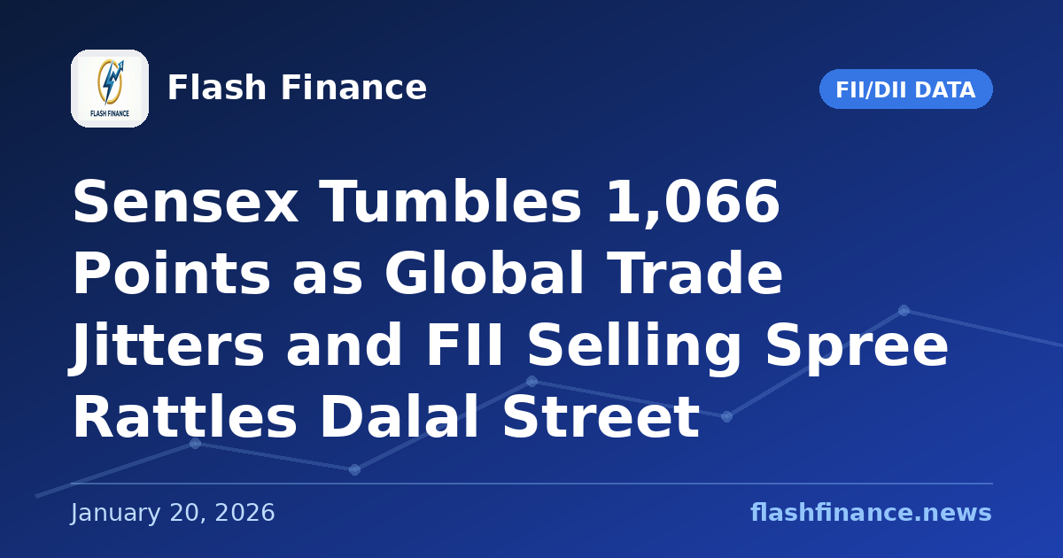 Sensex Tumbles 1,066 Points as Global Trade Jitters and FII Selling Spree Rattles Dalal Street