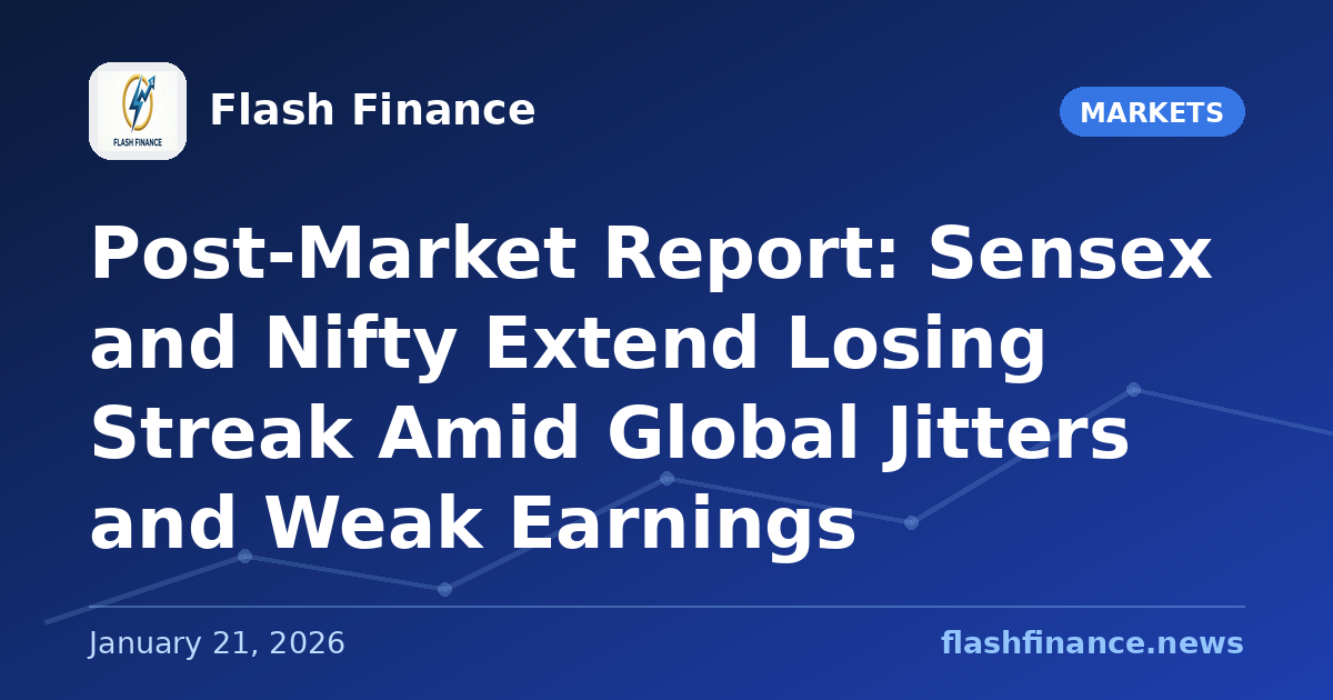 Post-Market Report: Sensex and Nifty Extend Losing Streak Amid Global Jitters and Weak Earnings