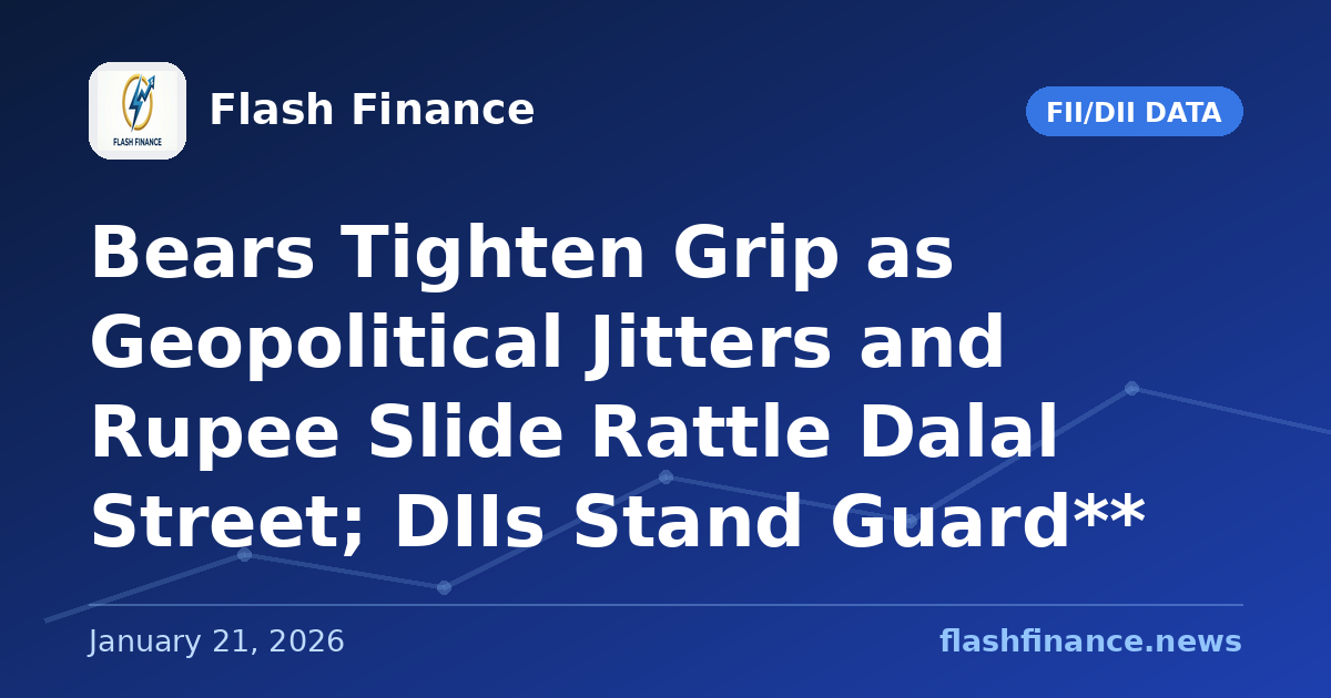 Bears Tighten Grip as Geopolitical Jitters and Rupee Slide Rattle Dalal Street; DIIs Stand Guard**