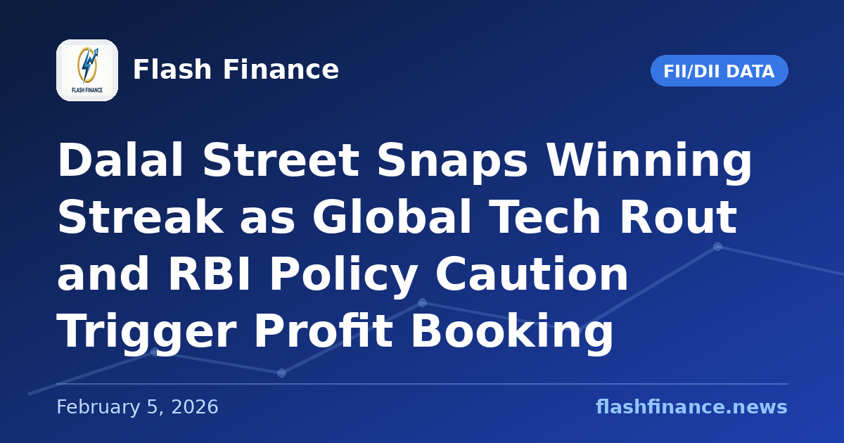 Dalal Street Snaps Winning Streak as Global Tech Rout and RBI Policy Caution Trigger Profit Booking