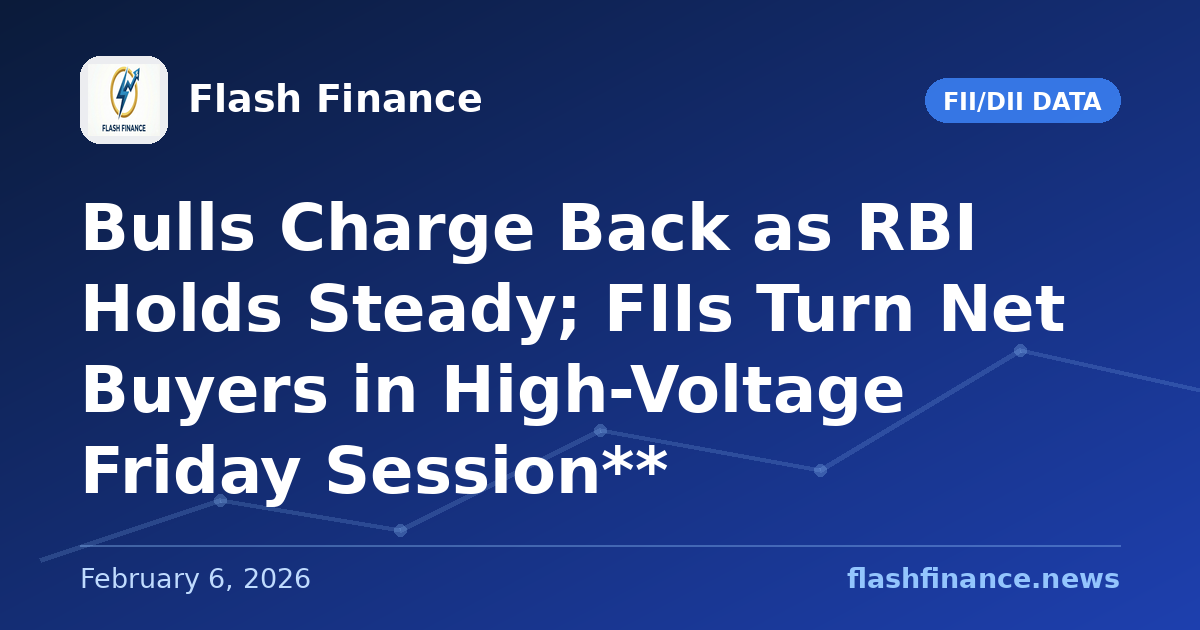 Bulls Charge Back as RBI Holds Steady; FIIs Turn Net Buyers in High-Voltage Friday Session**