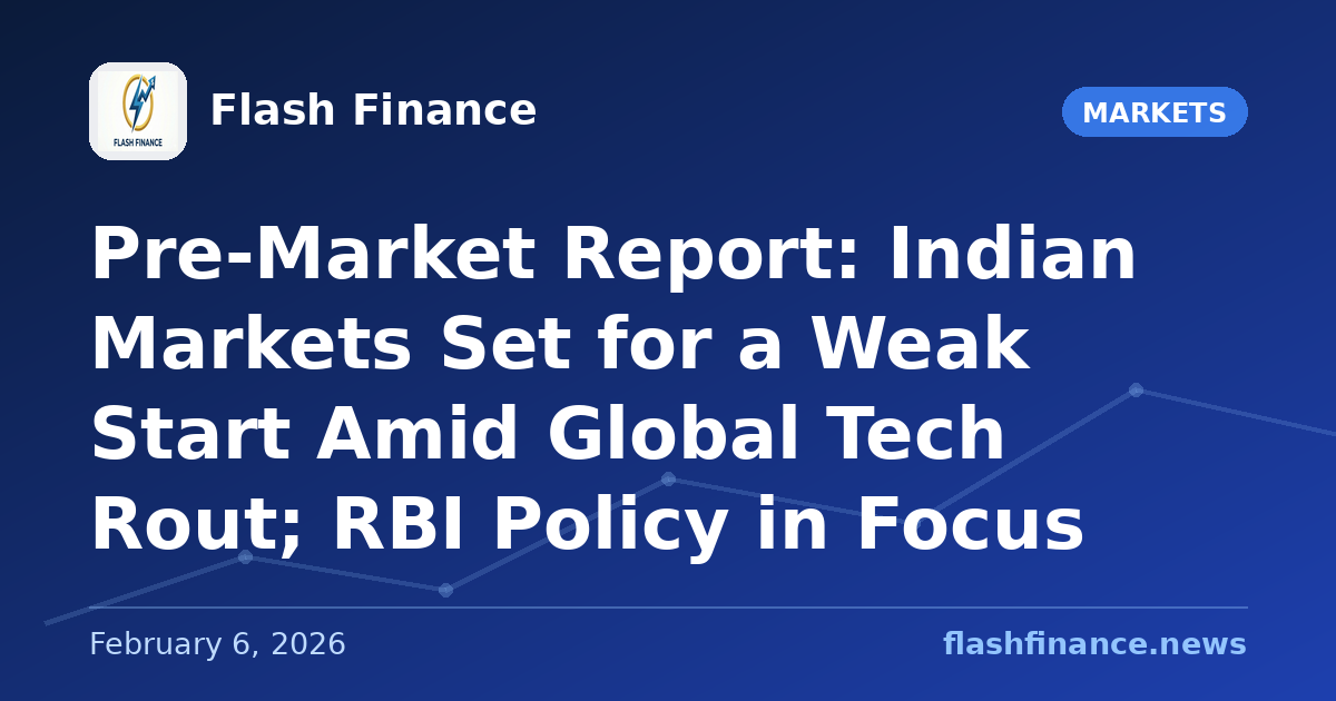 Pre-Market Report: Indian Markets Set for a Weak Start Amid Global Tech Rout; RBI Policy in Focus