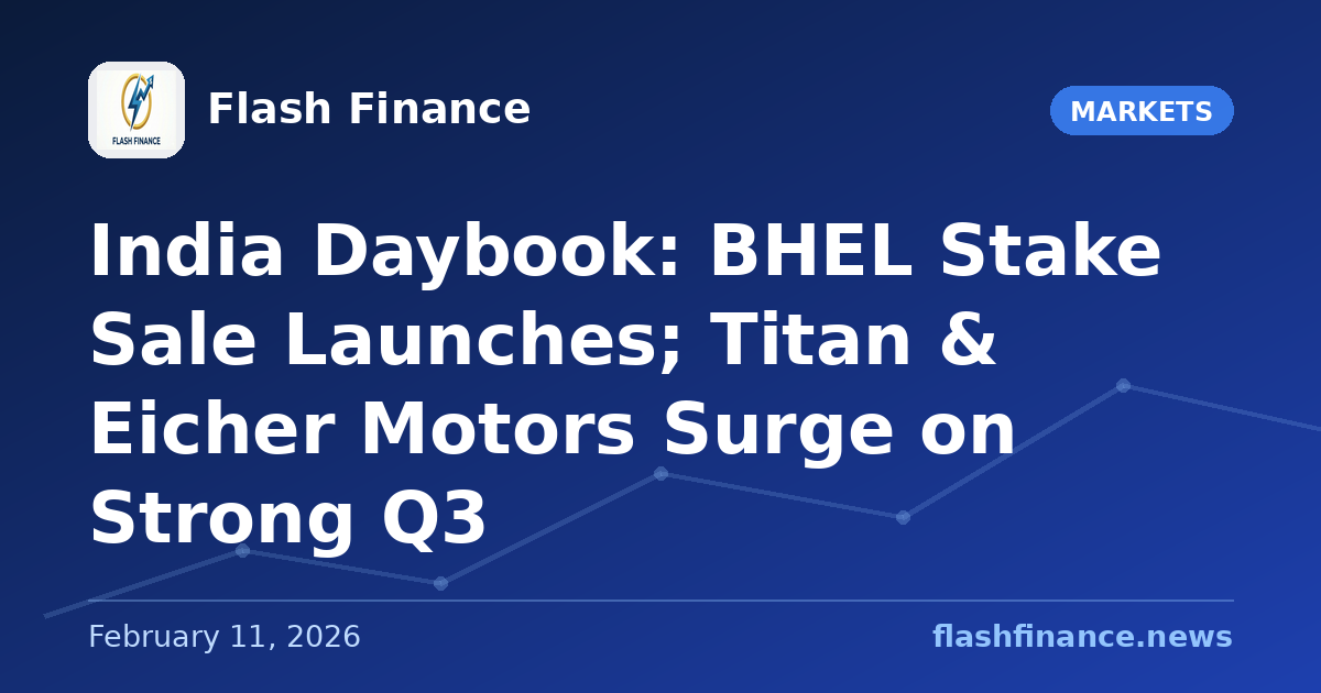 🇮🇳 India Daybook: BHEL Stake Sale Launches; Titan & Eicher Motors Surge on Strong Q3