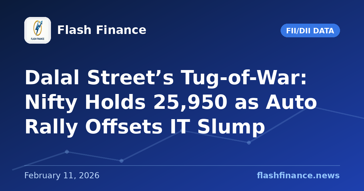 Dalal Street’s Tug-of-War: Nifty Holds 25,950 as Auto Rally Offsets IT Slump