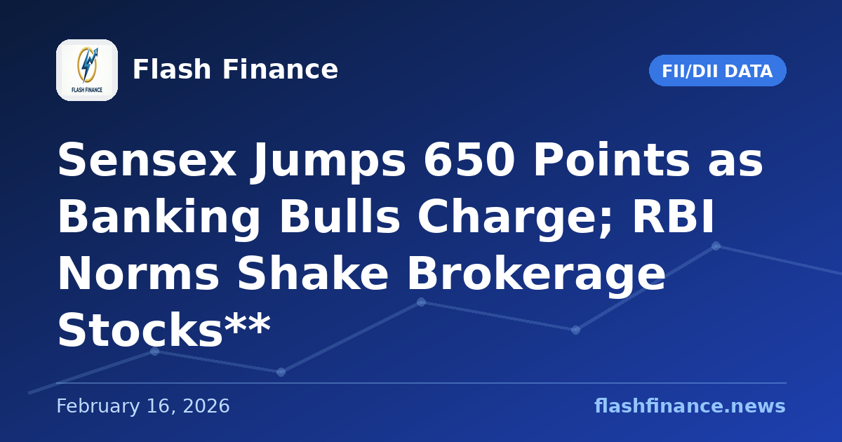 Sensex Jumps 650 Points as Banking Bulls Charge; RBI Norms Shake Brokerage Stocks**
