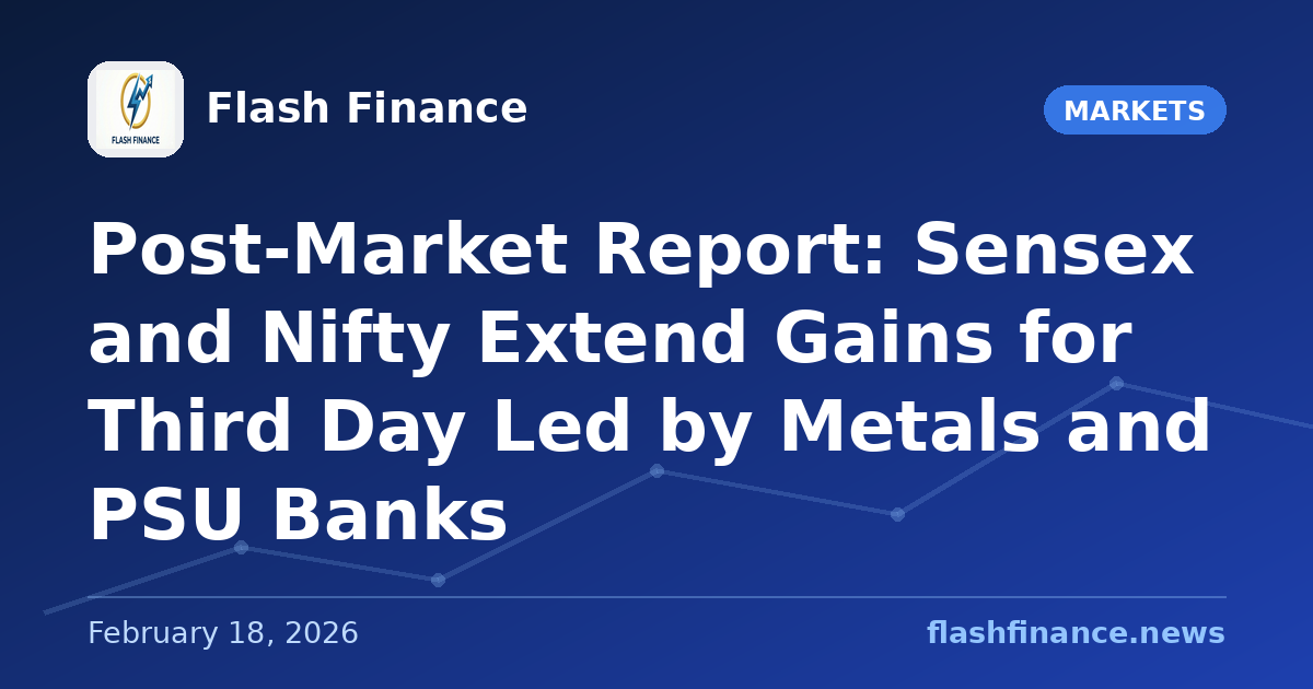 Post-Market Report: Sensex and Nifty Extend Gains for Third Day Led by Metals and PSU Banks