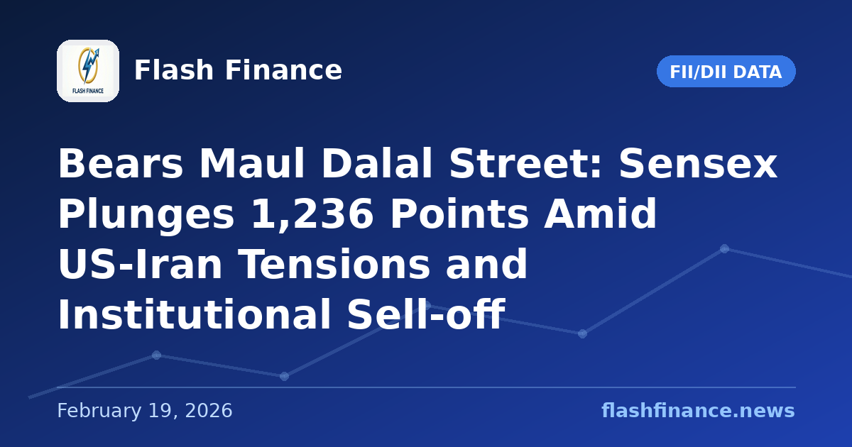 Bears Maul Dalal Street: Sensex Plunges 1,236 Points Amid US-Iran Tensions and Institutional Sell-off