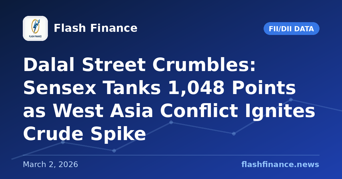 Dalal Street Crumbles: Sensex Tanks 1,048 Points as West Asia Conflict Ignites Crude Spike