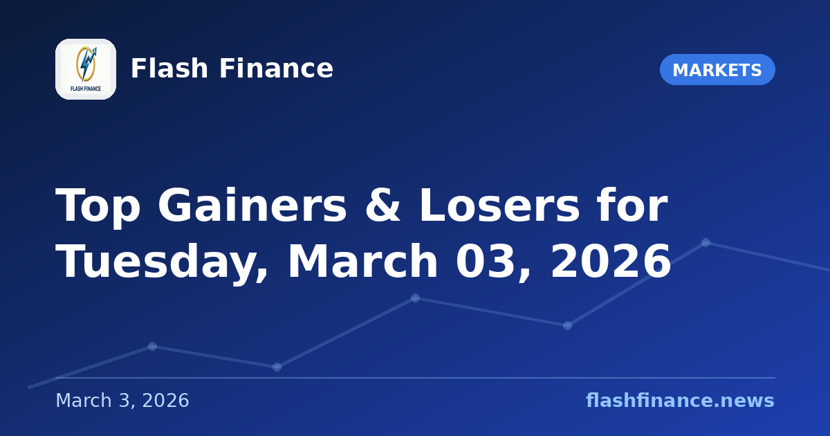 Top Gainers & Losers for Tuesday, March 03, 2026